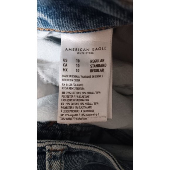 American Eagle 10R Medium Wash Mom Denim Casual Comfort Occasion Stretch Jeans - Picture 6 of 6